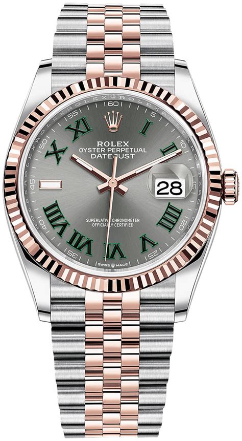 rolex wimbledon rose gold 36mm|Rolex datejust 36 with diamonds.